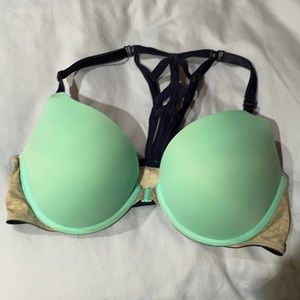 PINK 36C front-close ladder back push up bra